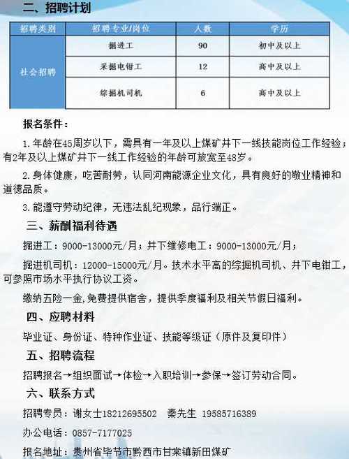 最新煤礦招工信息匯總